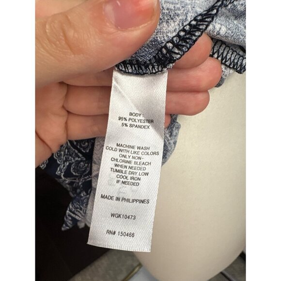 Magnolia Grace Womens Small Blue Paisley Polyester/Spandex Top With Keyhole Deta - Picture 3 of 6